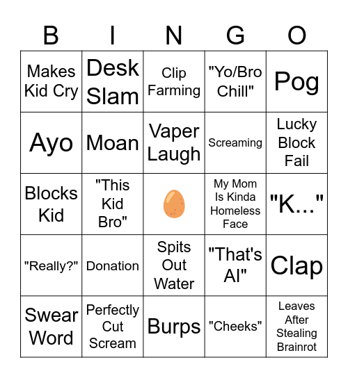 Steak Bingo Card