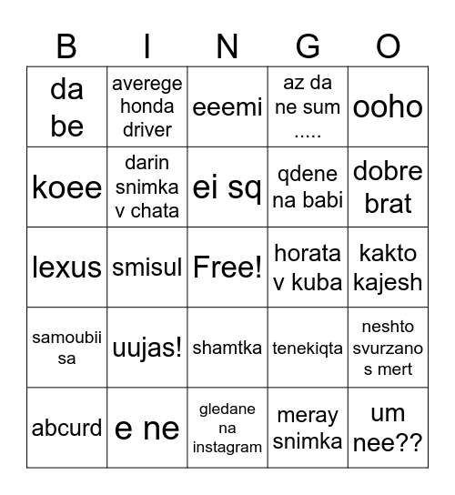 viktor Bingo Card