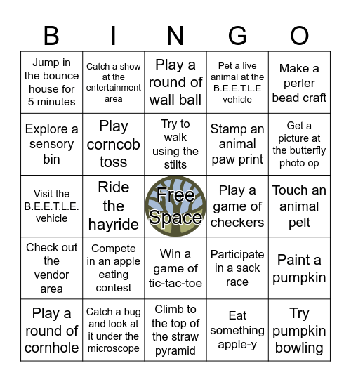 Johnny Appleseed Park District Apple Festival Bingo! Bingo Card