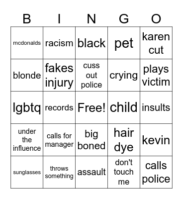 karen bingo Card