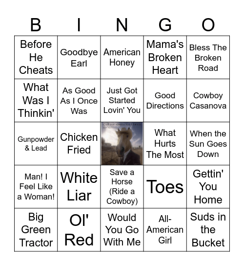 2000's Country Bingo Card