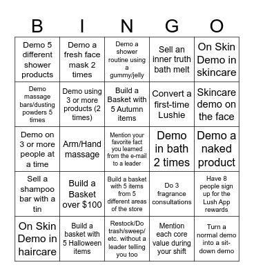 Autumn Bingo Card