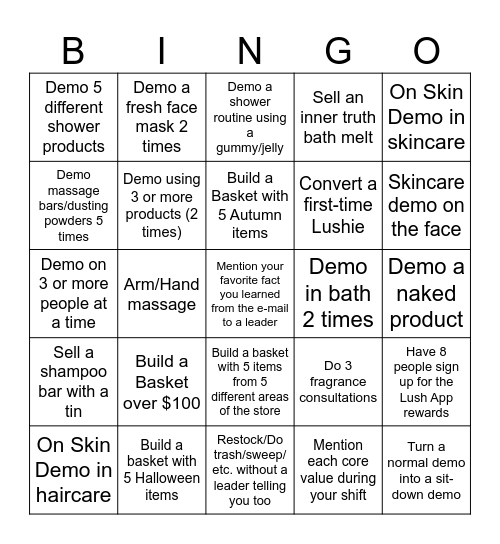 Autumn Bingo Card