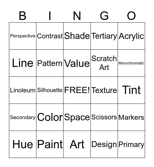 Art Bingo Card