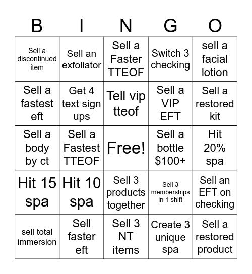 stc bingo Card