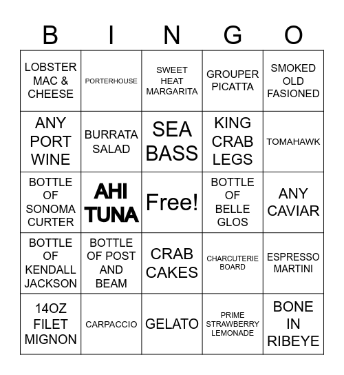 MANDALAY BINGO Card