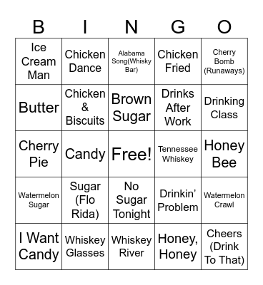 EATS & DRINKS MUSIC Bingo Card