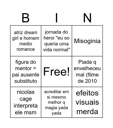 BongoTongoBigongo Bingo Card