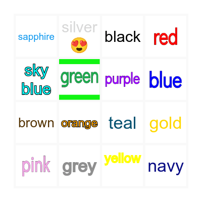 Vocabulary Bingo Card