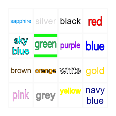 Vocabulary Bingo Card