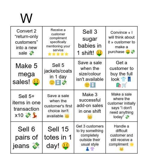 Bingo week 3 Bingo Card