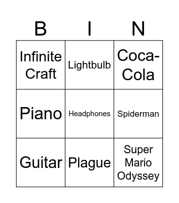 Infinite Craft Bingo Card