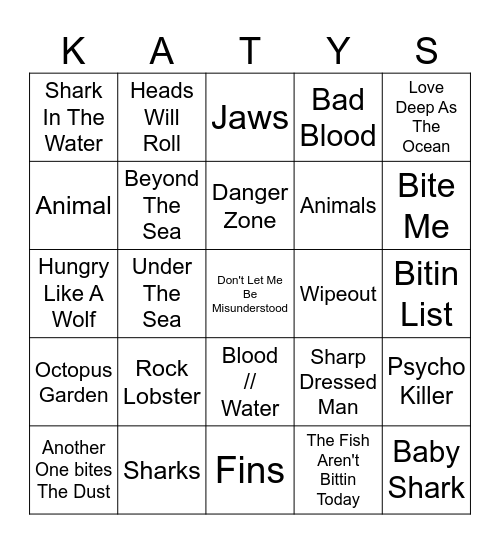 🌊 Fin & Tonic 🦈 Bingo Card