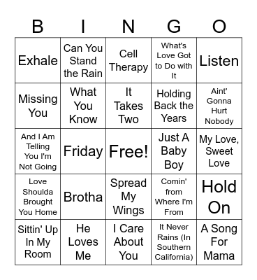 Black Cinema Classics Bingo Card