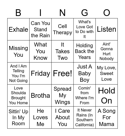 Black Cinema Classics Bingo Card