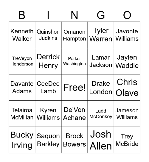 Skinned Pigs Bingo Card