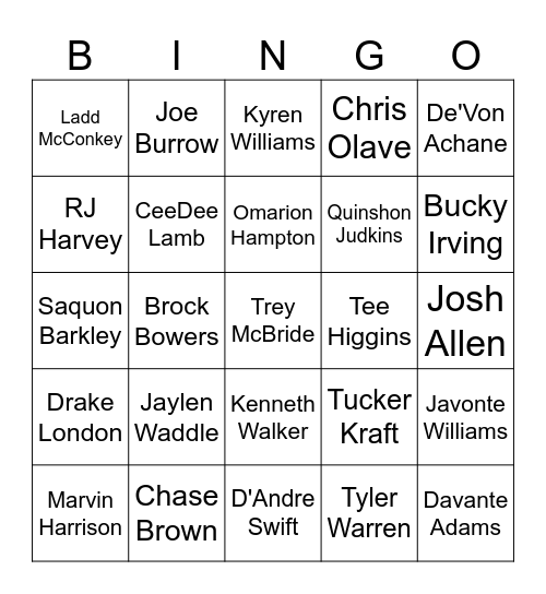 Skinned Pigs Bingo Card
