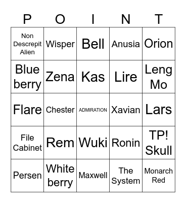 Who Is the Admiration Weilder? Bingo Card