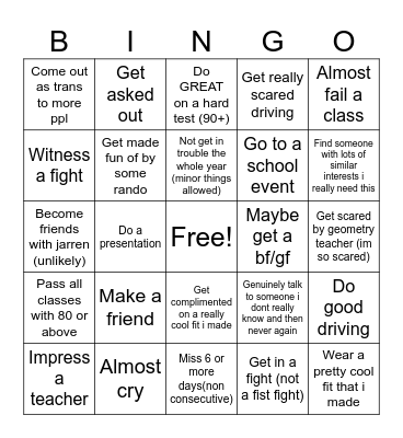 26-27 HS bingo Card