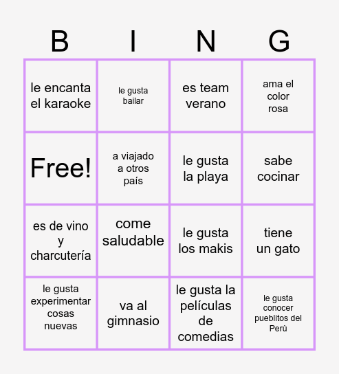 Encuentra a la persona - Bingo Card