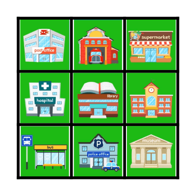 Places in town Bingo Card