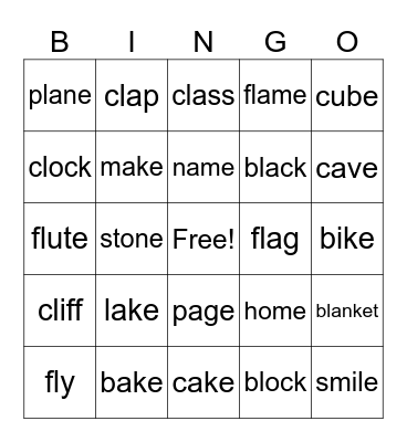 BL CL FL Blends Bingo Card