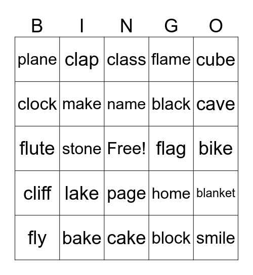 BL CL FL Blends Bingo Card