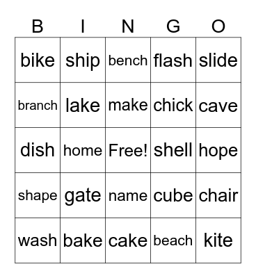 CH and SH blends Bingo Card