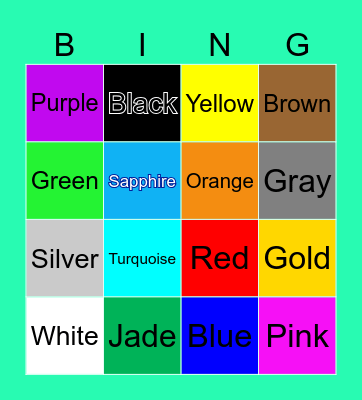Colors Bingo Card