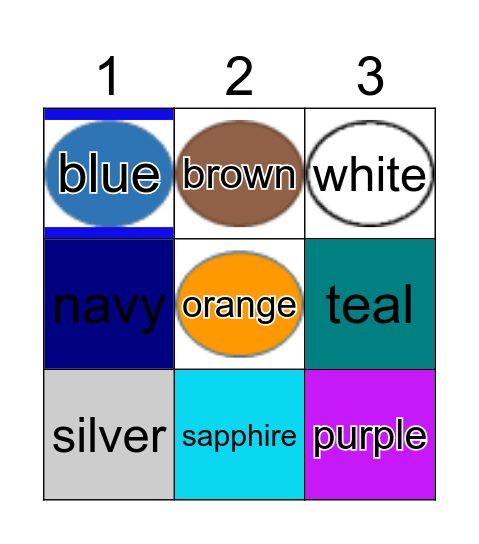 COLORS Bingo Card