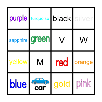Vocabulary Bingo Card