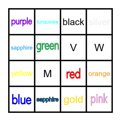 Vocabulary Bingo Card