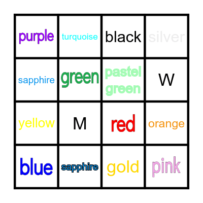 Vocabulary Bingo Card