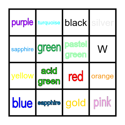 Vocabulary Bingo Card