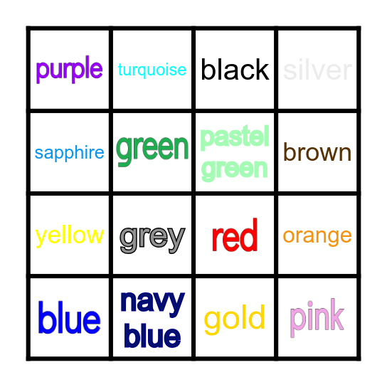 Vocabulary Bingo Card
