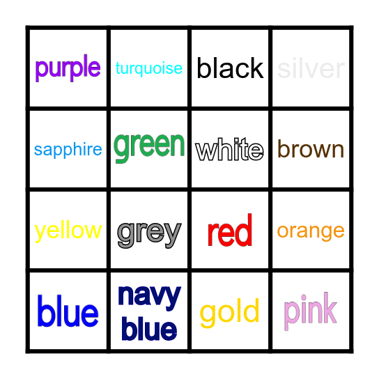 Vocabulary Bingo Card