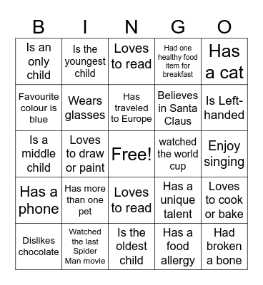 Ice-Ice Breaker! Bingo Card