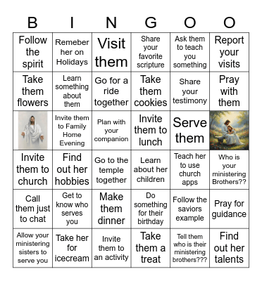 Ministering Bingo Card