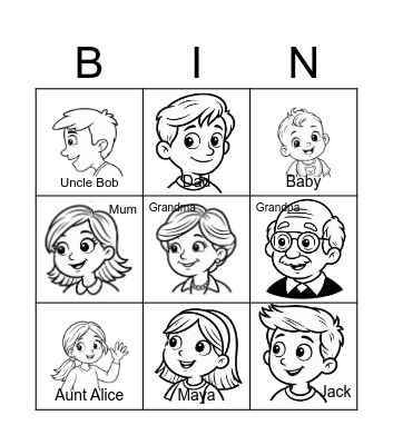 Family Bingo Card