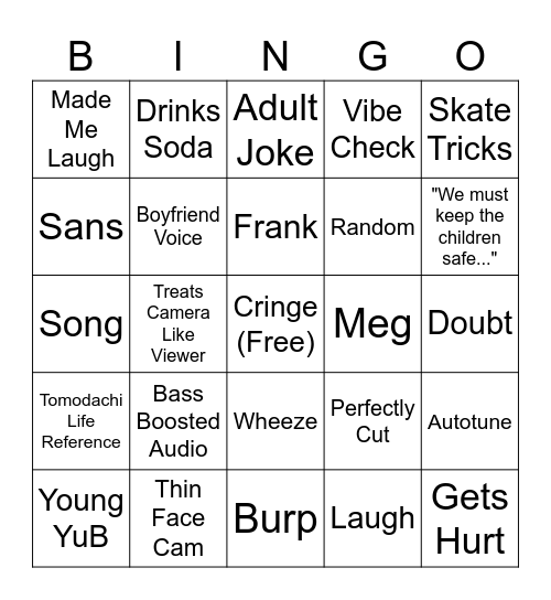 YuB Bingo Card