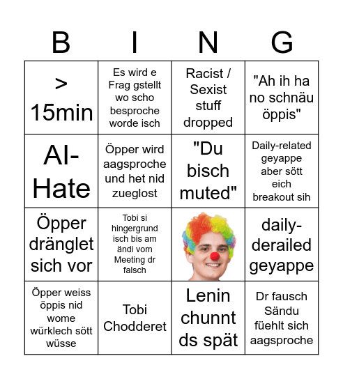 Beschde deili Bingo Card