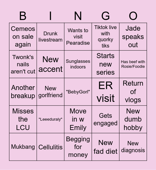 Amboar 2026 Bingo Card