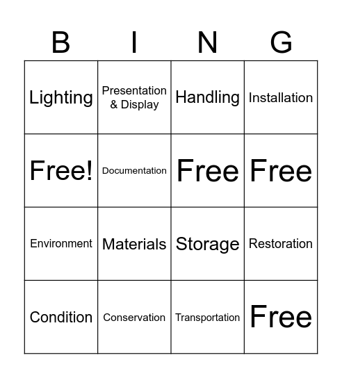 C & C Bingo Card
