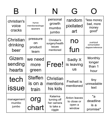 SportingRock Monthly Bingo Card
