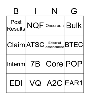 VQ Bingo Card