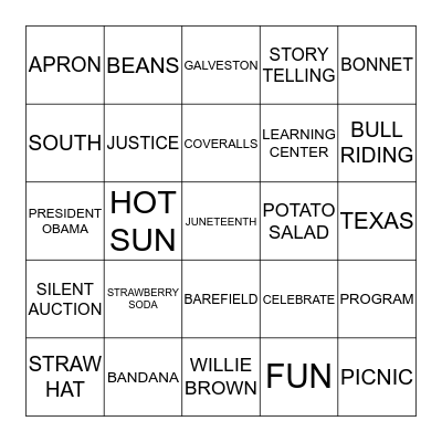 JUNETEENTH BINGO Card