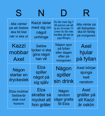Birthday Bingo Card