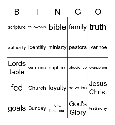 Pastor Bingo Card