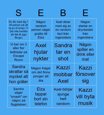 Birthday Bingo Card