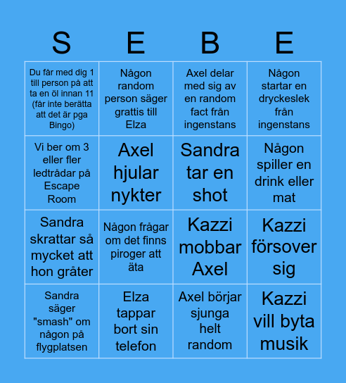 Birthday Bingo Card